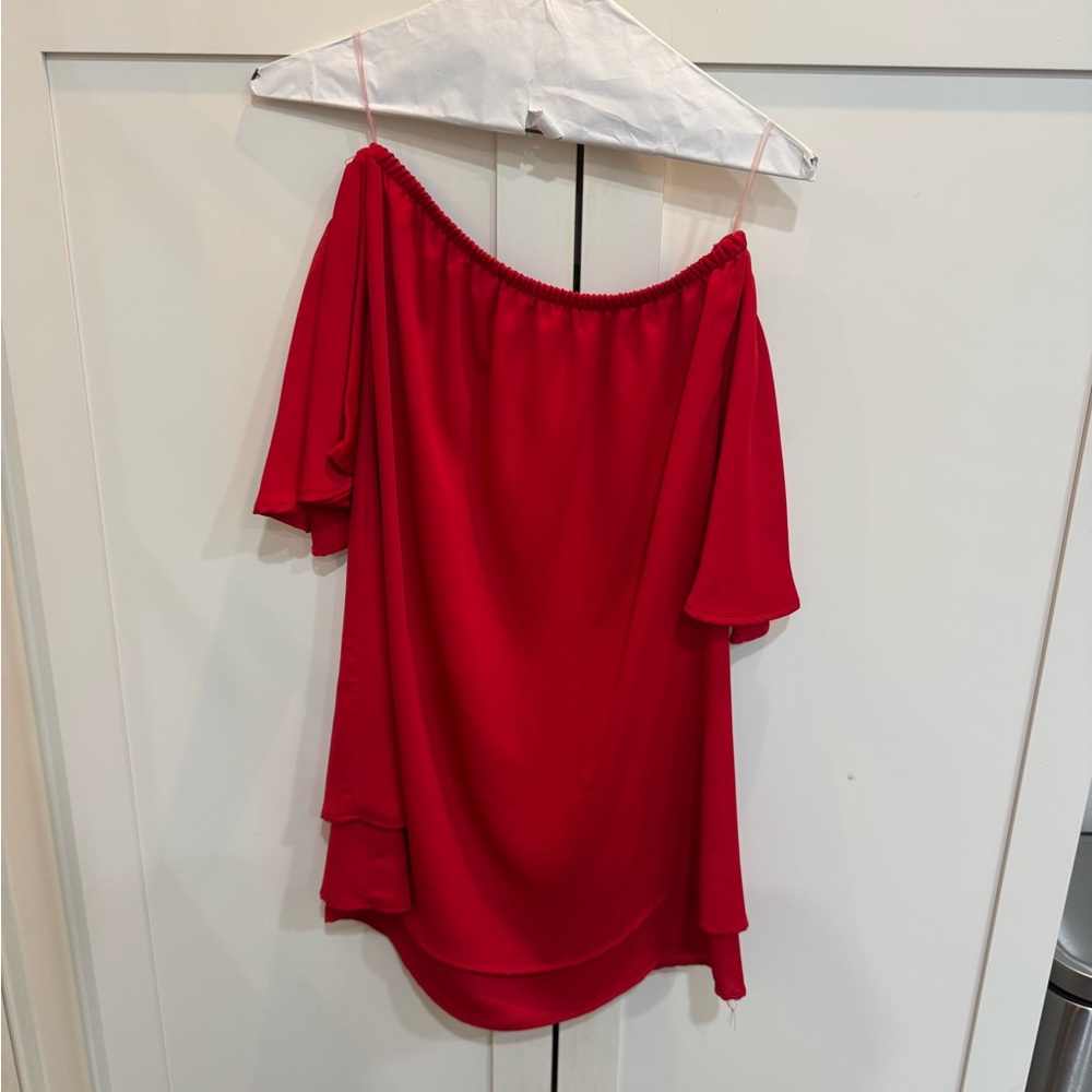 Elegant Red Off-Shoulder Women's Dress